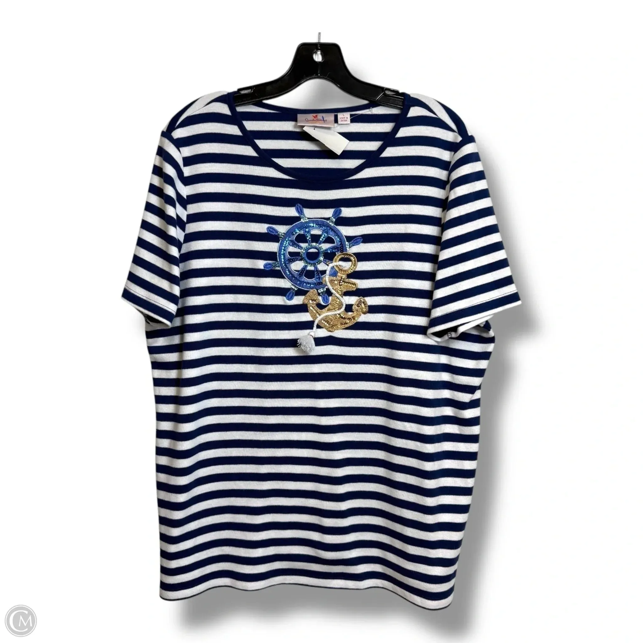 Top Long Sleeve By Quaker Factory In Blue, Size: L