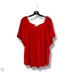 Top Short Sleeve Basic By Loft In Red, Size: L