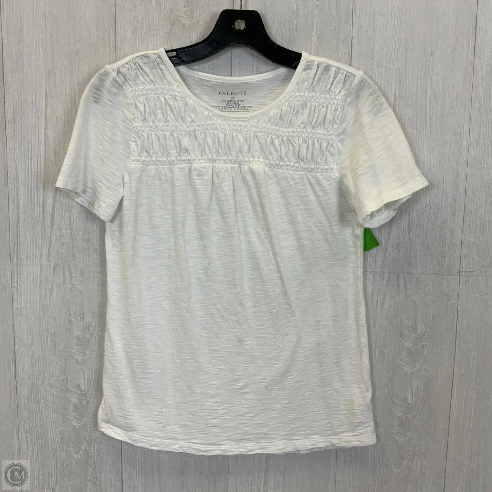 Top Short Sleeve Basic By Talbots In White, Size: Xs