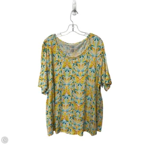 Top Short Sleeve By Cato In Blue & Orange, Size: 22
