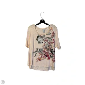 Top Short Sleeve By Chicos In Pink, Size: Xxl