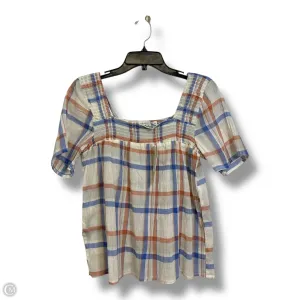 Top Short Sleeve By Clothes Mentor In Plaid Pattern, Size: S