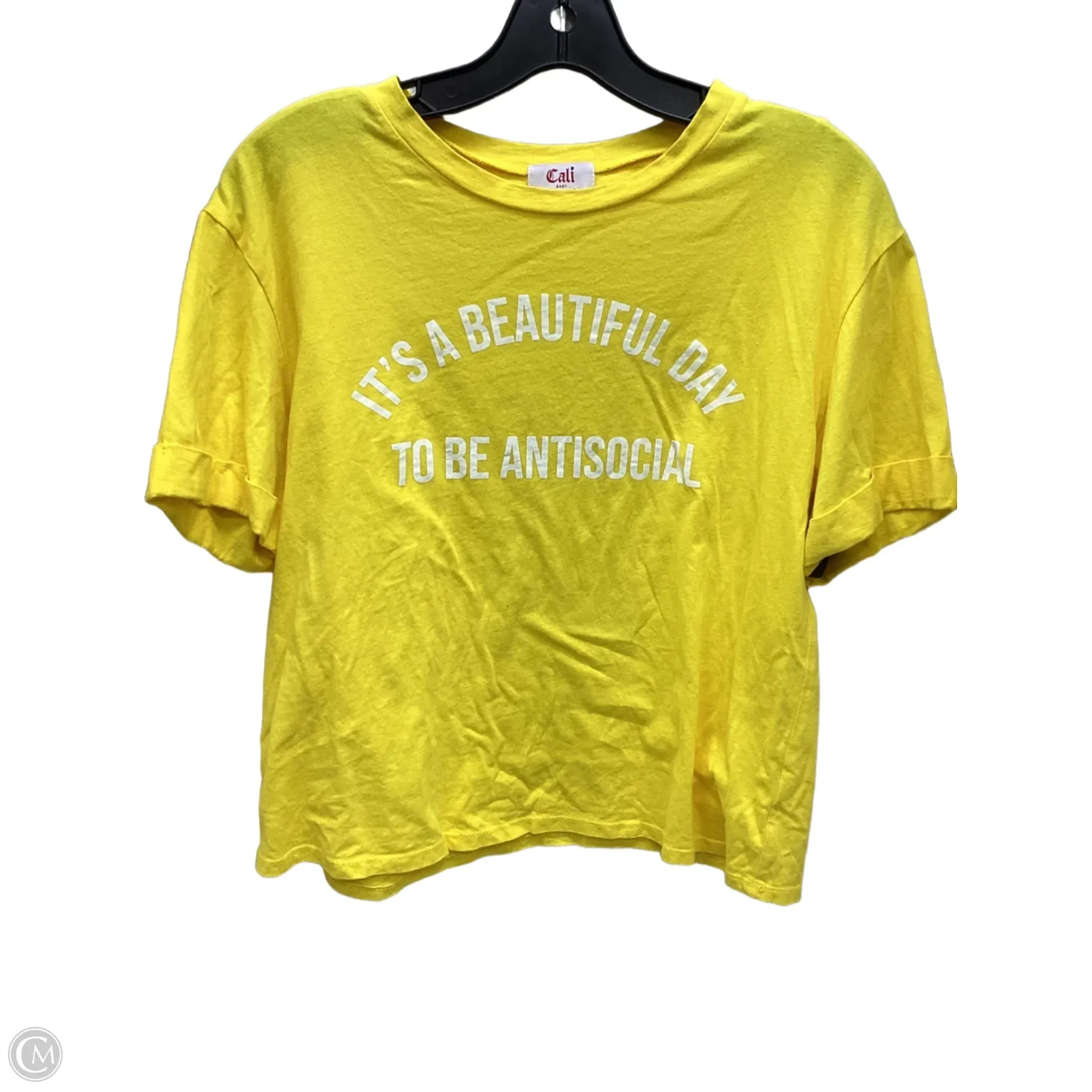 Top Short Sleeve By Clothes Mentor In Yellow, Size: M