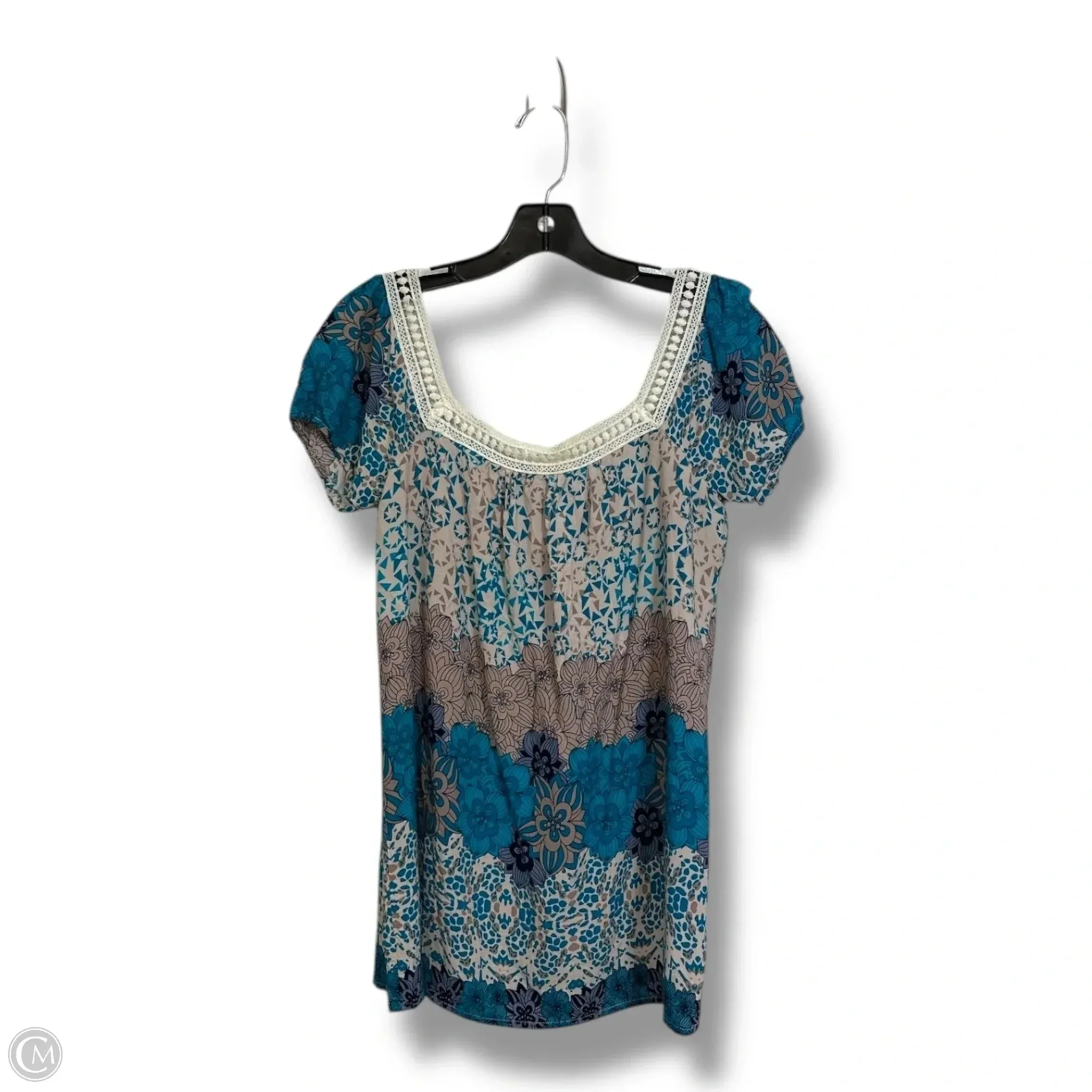 Top Short Sleeve By Fun 2 Fun In Blue, Size: S
