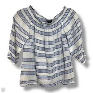 Top Short Sleeve By Inc In Blue & White, Size: M