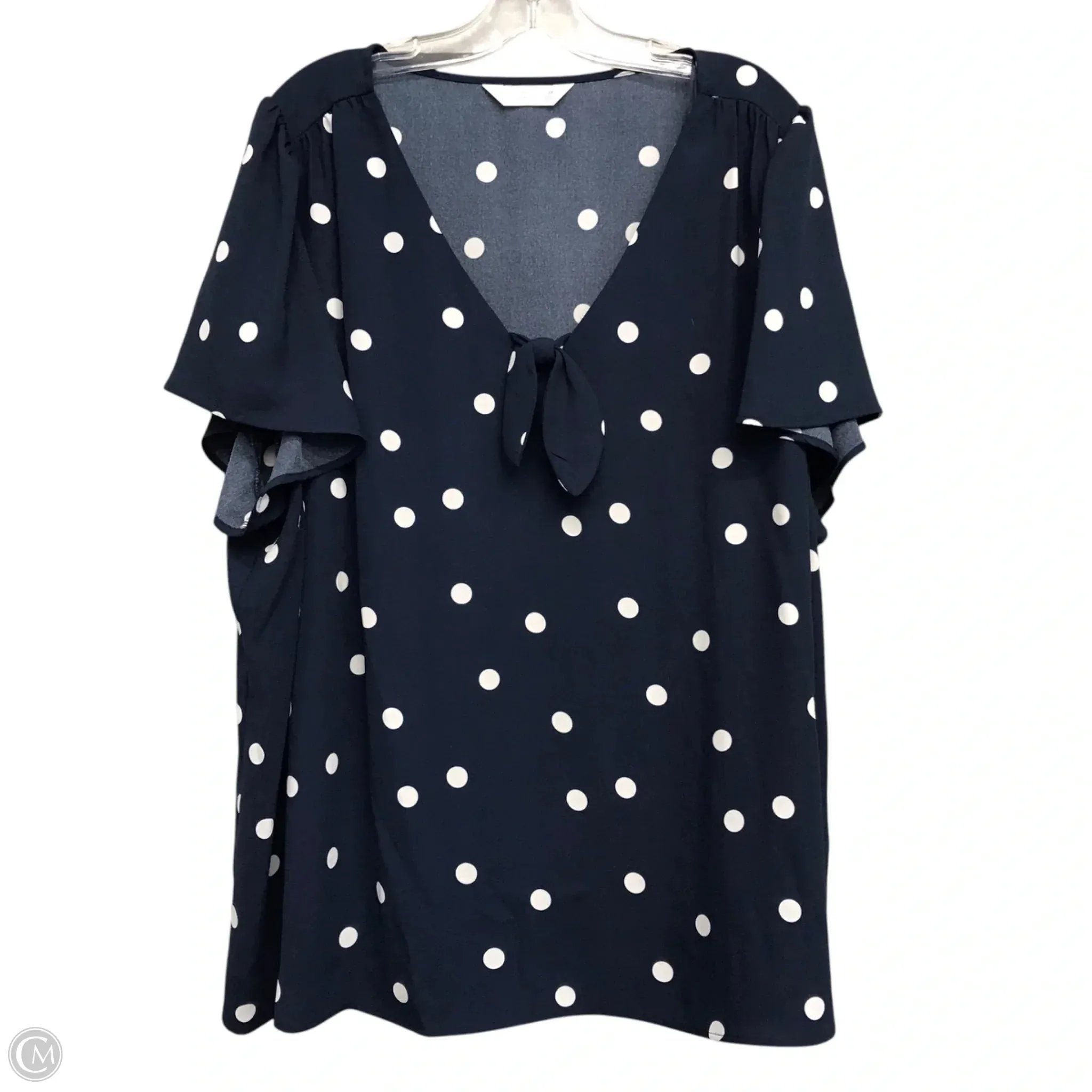 Top Short Sleeve By Lc Lauren Conrad In Polkadot Pattern, Size: 2x