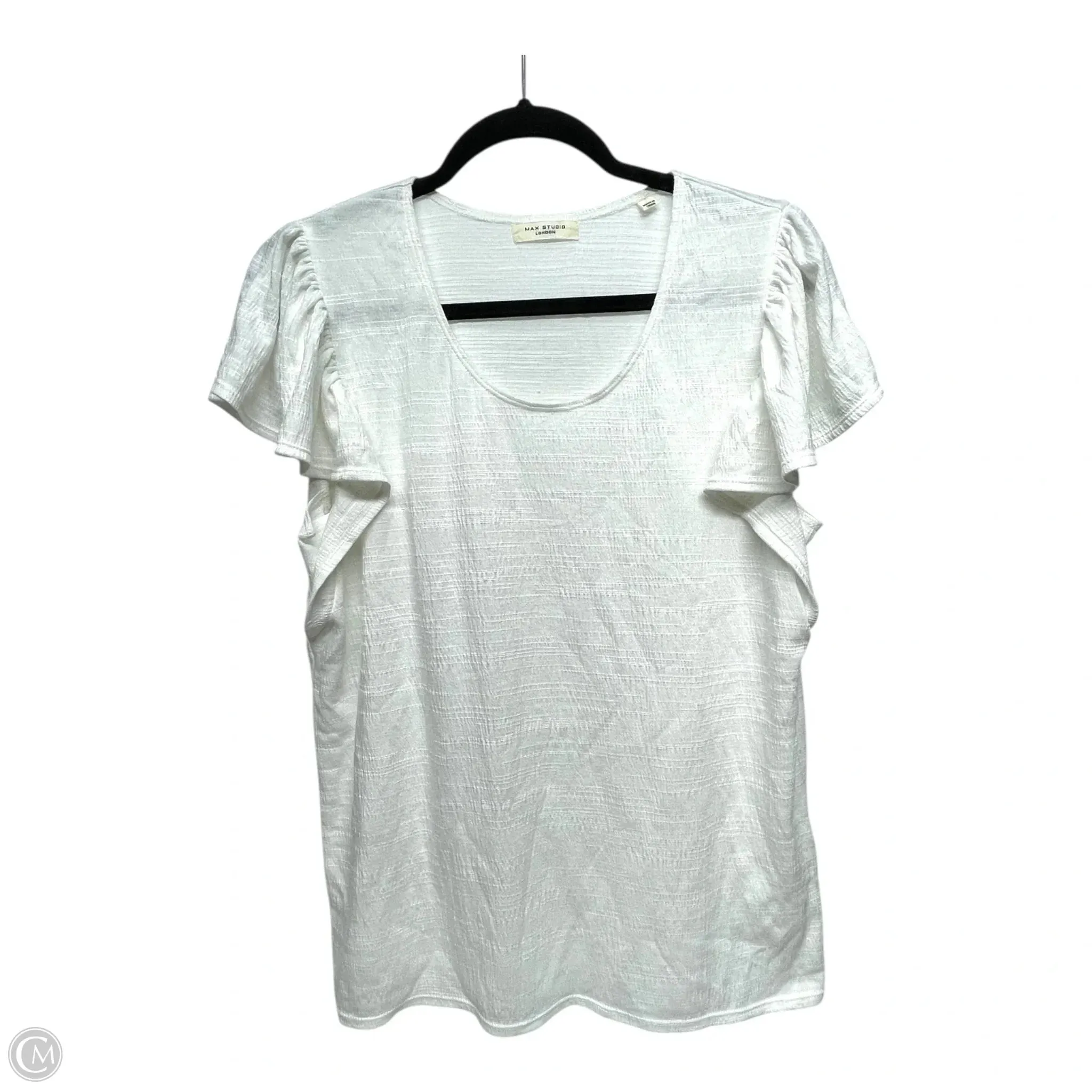 Top Short Sleeve By Max Studio In White, Size: S