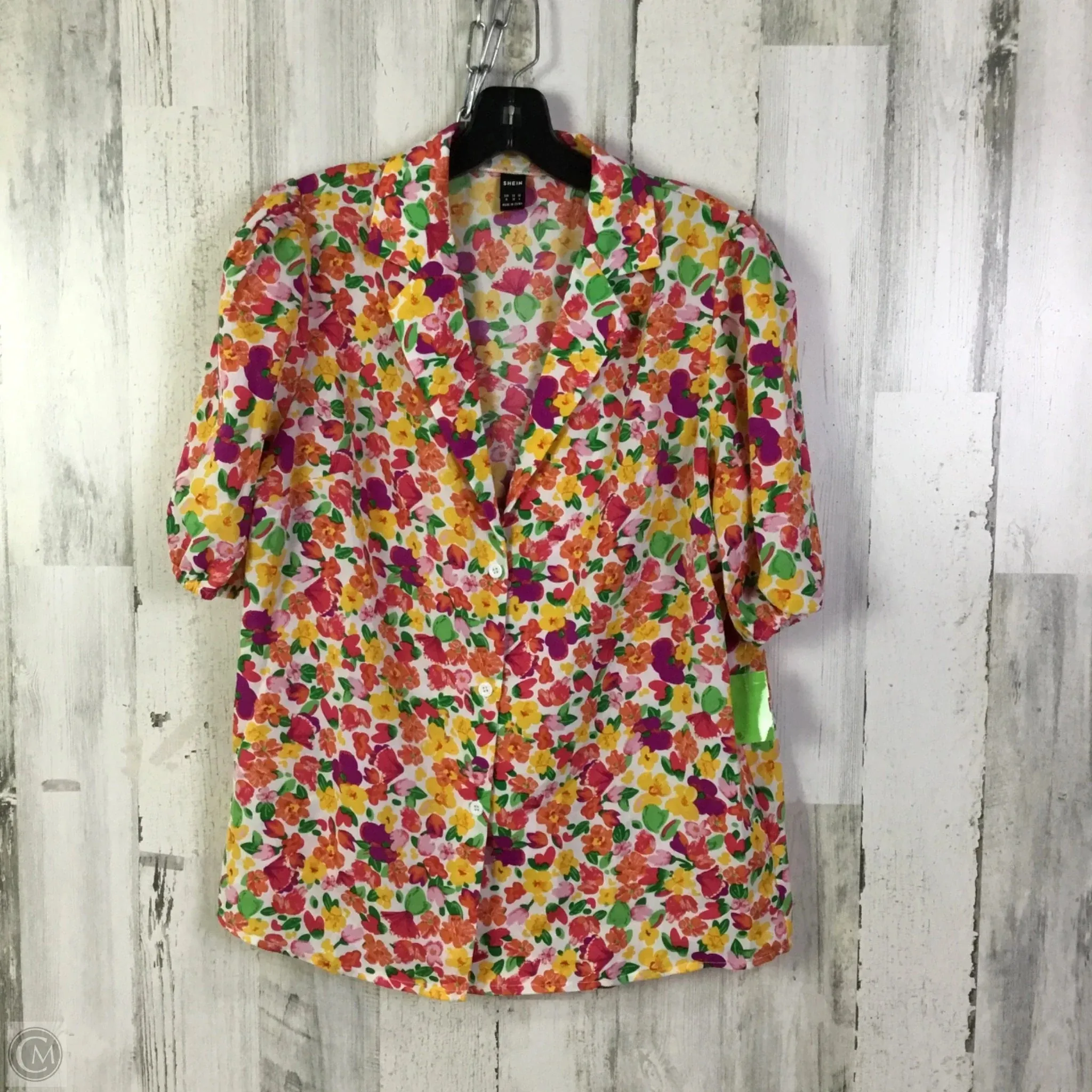 Top Short Sleeve By Shein In Pink, Size: M