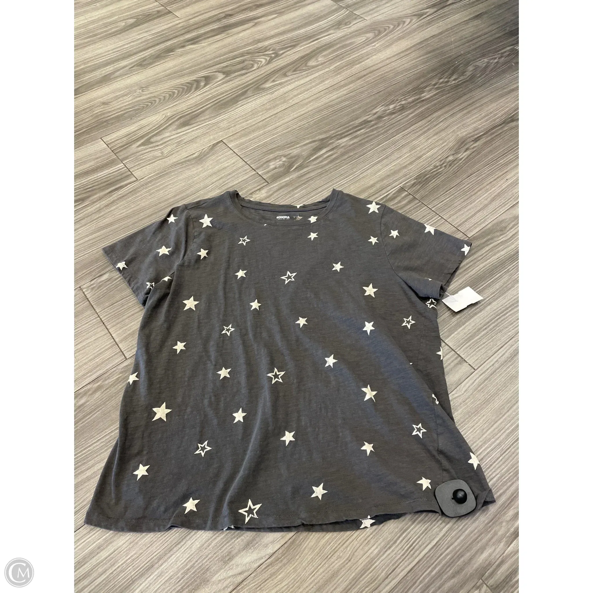 Top Short Sleeve By Sonoma In Grey, Size: L