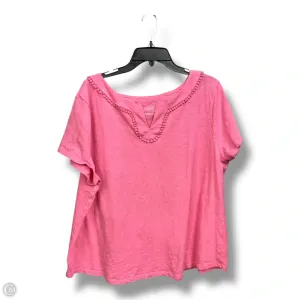 Top Short Sleeve By Talbots In Pink, Size: 3x