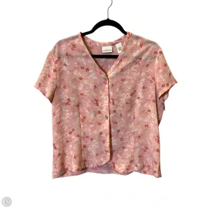 Top Short Sleeve By Villager By Liz Claiborne In Floral Print, Size: L