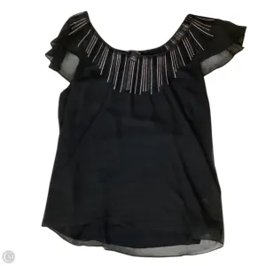 Top Short Sleeve By White House Black Market In Black, Size: L