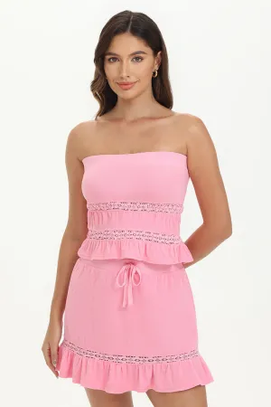 Towel Terry Lace Trim Tube Top by Juicy Couture