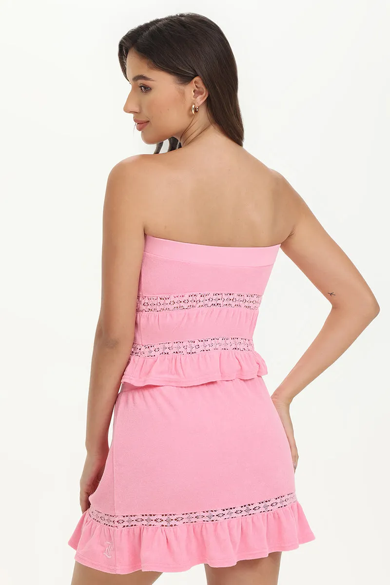 Towel Terry Lace Trim Tube Top by Juicy Couture