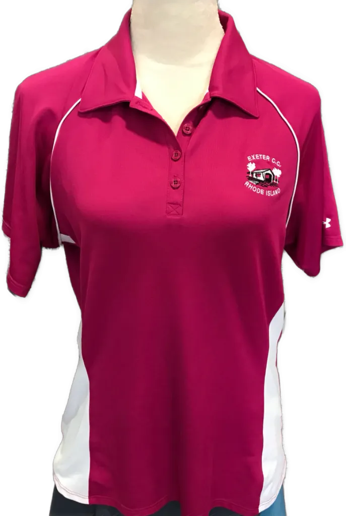 Under Armour Women's 4 Button Dark Magenta Short Sleeve Golf Polo Size L