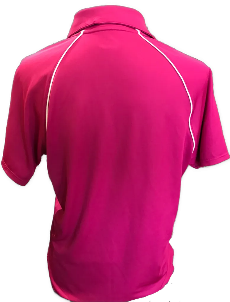 Under Armour Women's 4 Button Dark Magenta Short Sleeve Golf Polo Size L