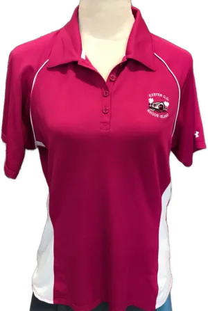 Under Armour Women's 4 Button Dark Magenta Short Sleeve Golf Polo Size L