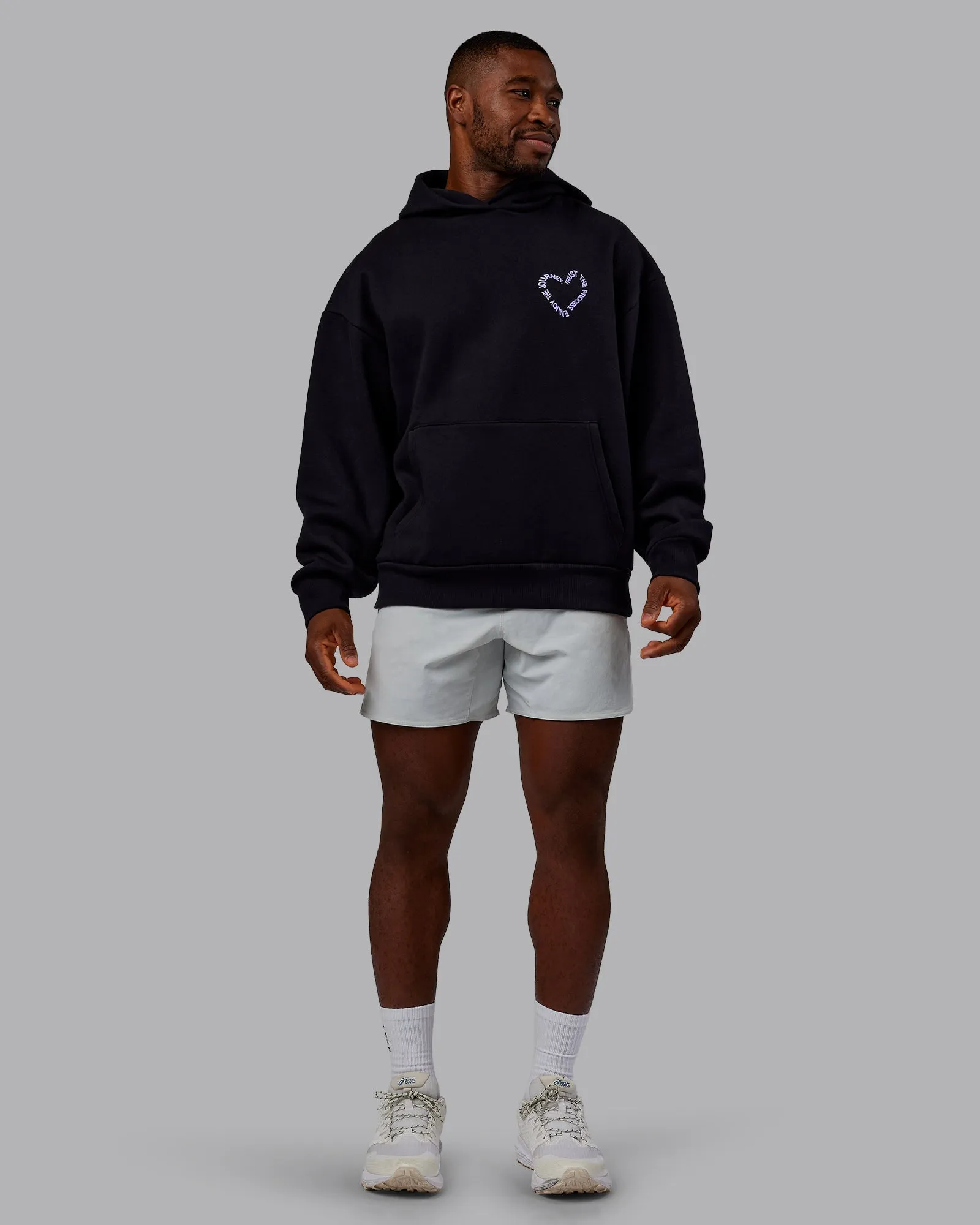 Unisex Love The Process Oversize Hoodie - Black-Violet Ray