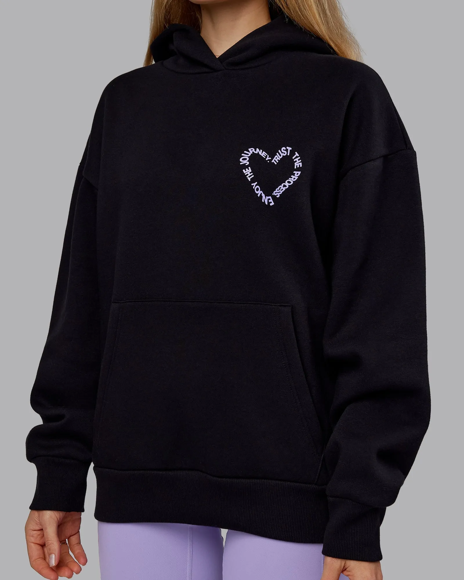 Unisex Love The Process Oversize Hoodie - Black-Violet Ray
