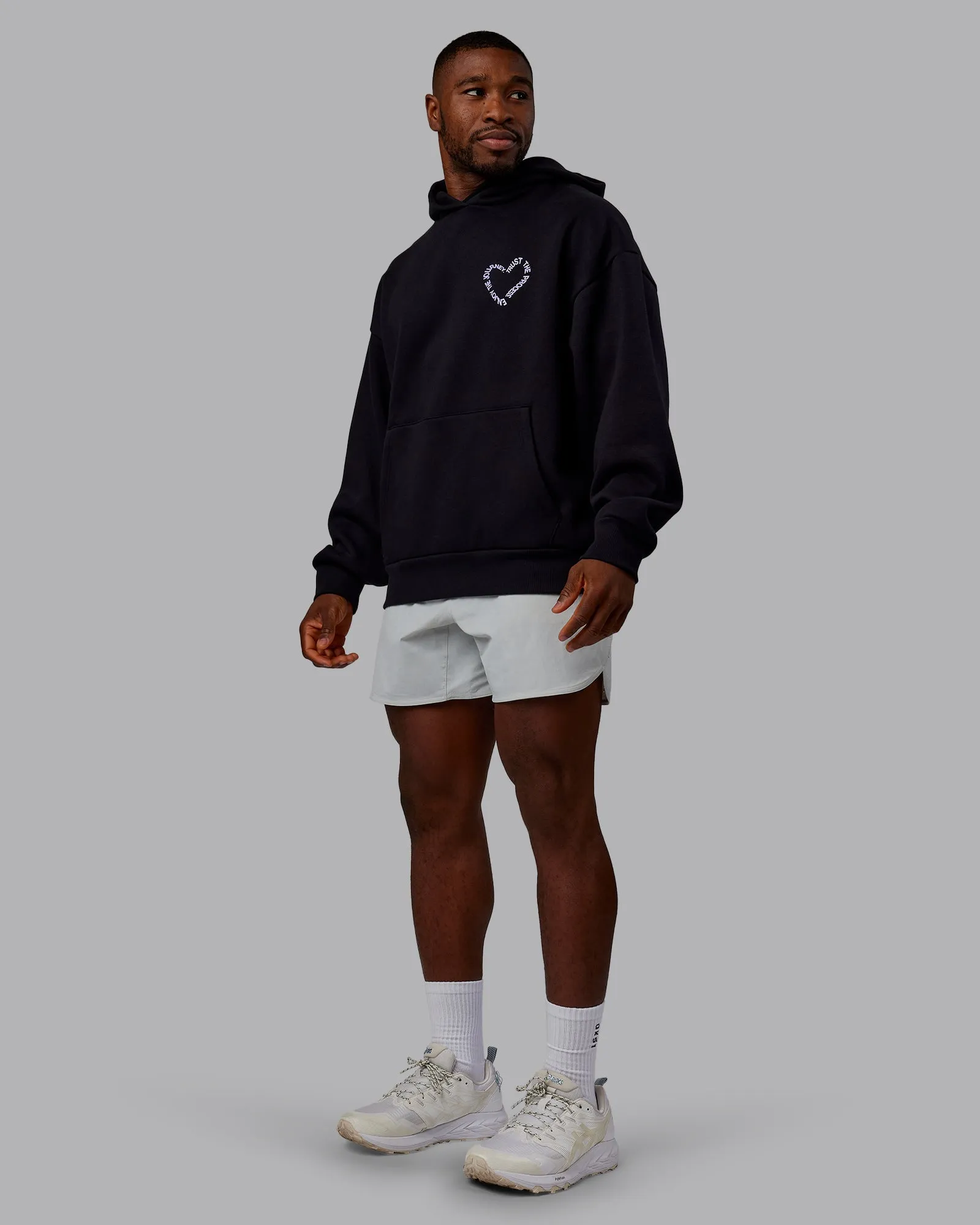 Unisex Love The Process Oversize Hoodie - Black-Violet Ray