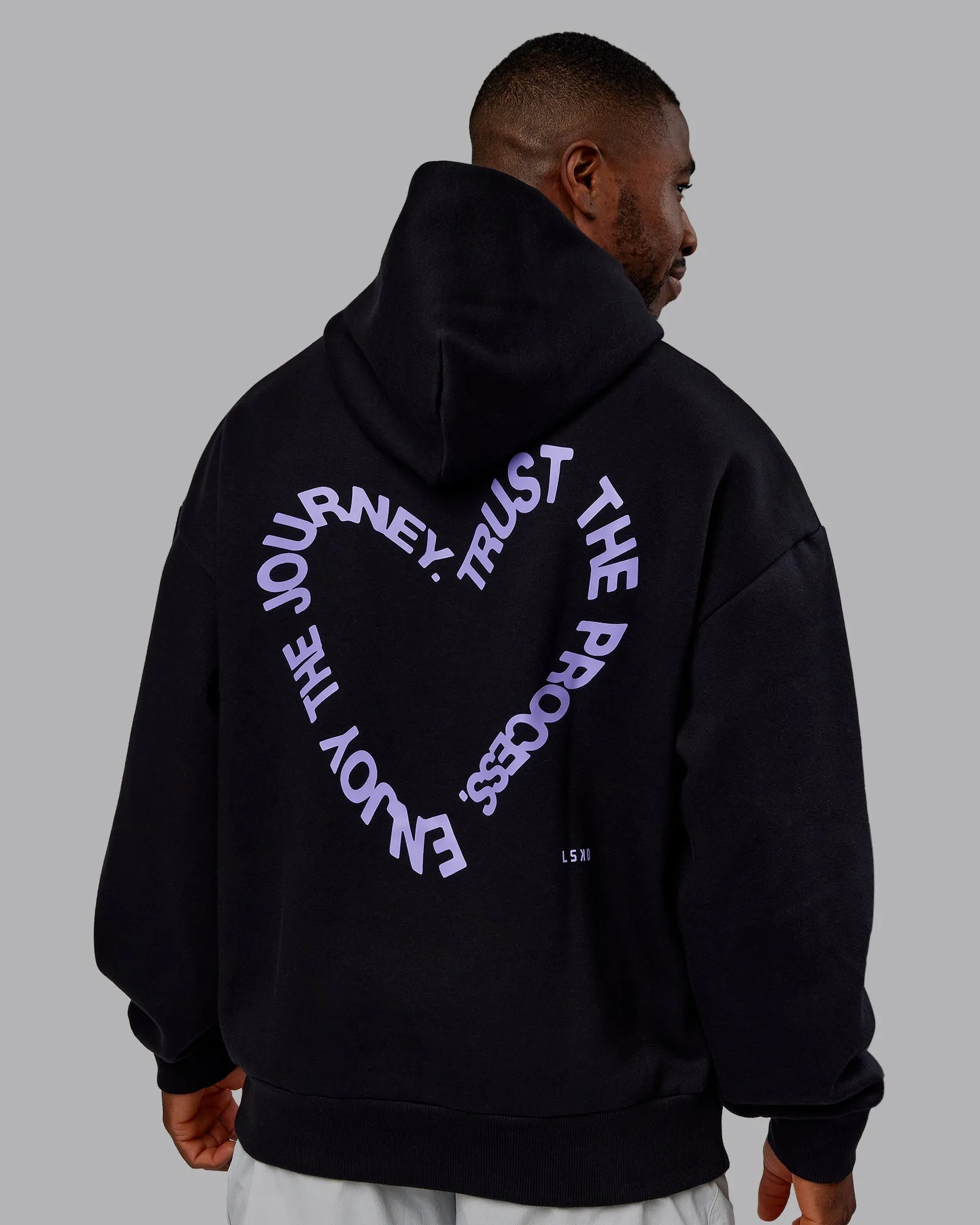 Unisex Love The Process Oversize Hoodie - Black-Violet Ray