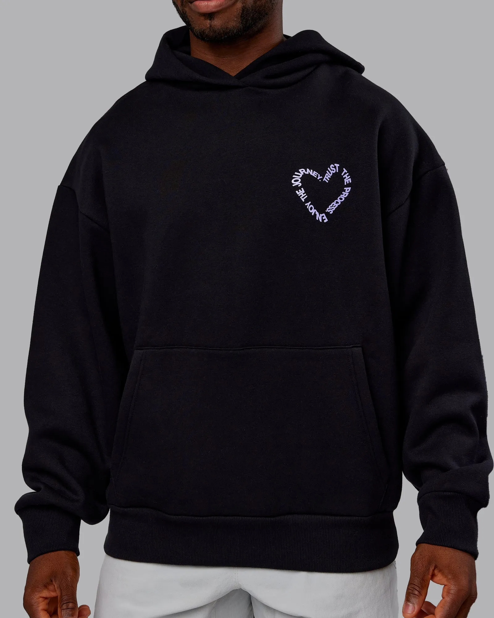 Unisex Love The Process Oversize Hoodie - Black-Violet Ray