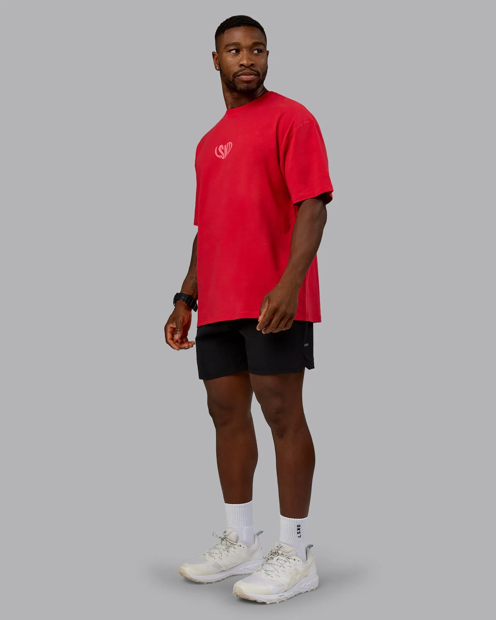 Unisex Love To Train FLXCotton Tee Oversize - Scarlet-Pink Lemonade