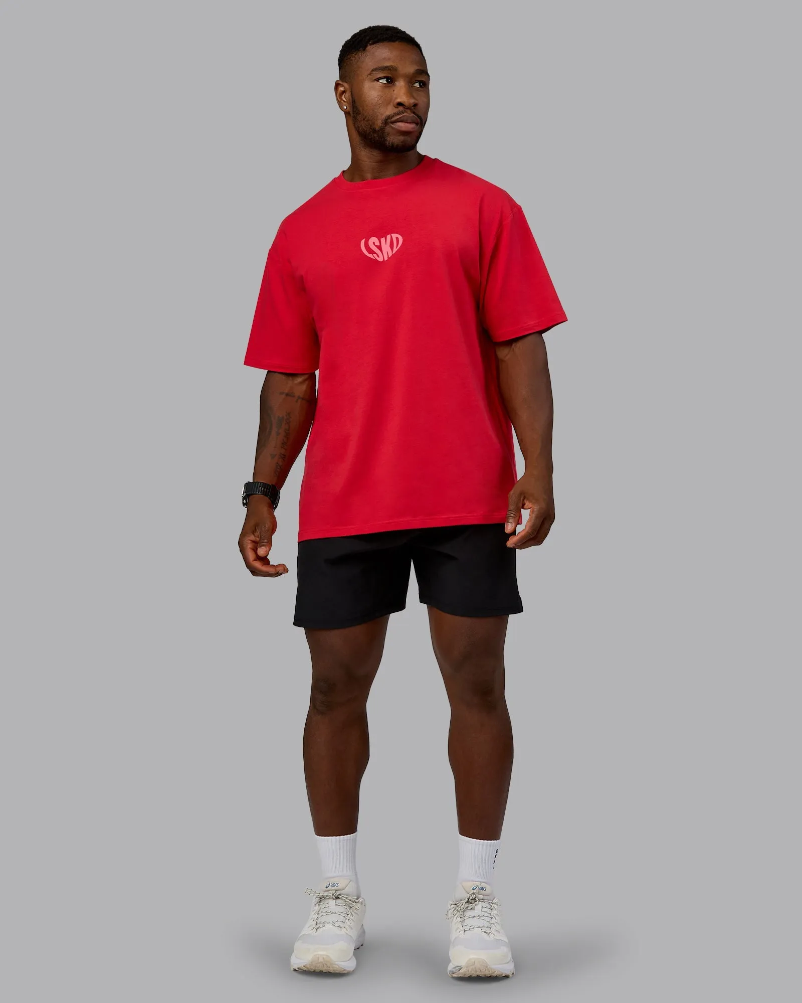 Unisex Love To Train FLXCotton Tee Oversize - Scarlet-Pink Lemonade