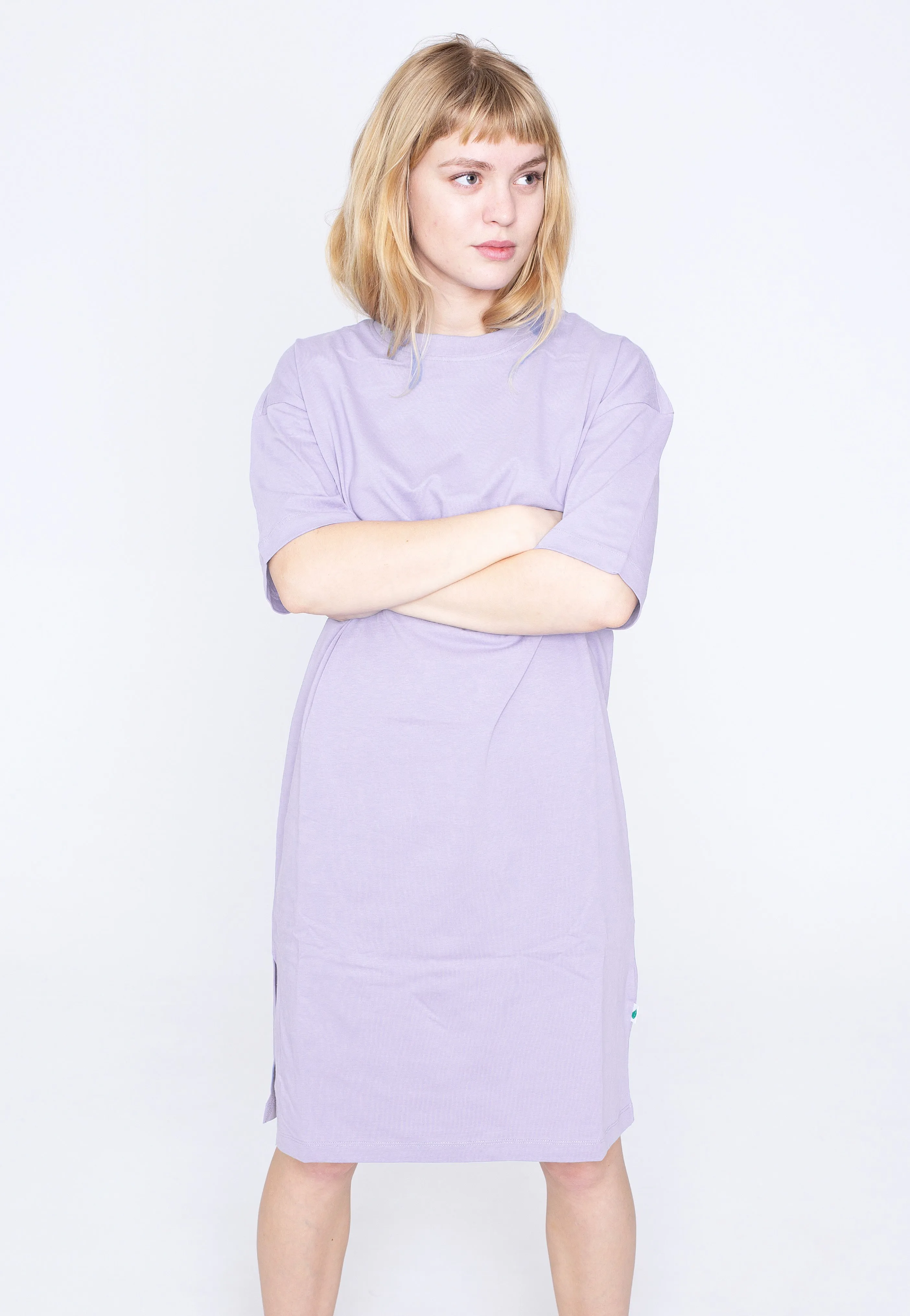 Urban Classics - Ladies Organic Oversized Slit Violablue - Dress