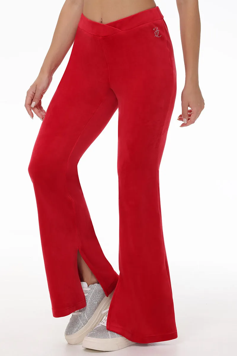 Velour Flare Pant With Slit by Juicy Couture