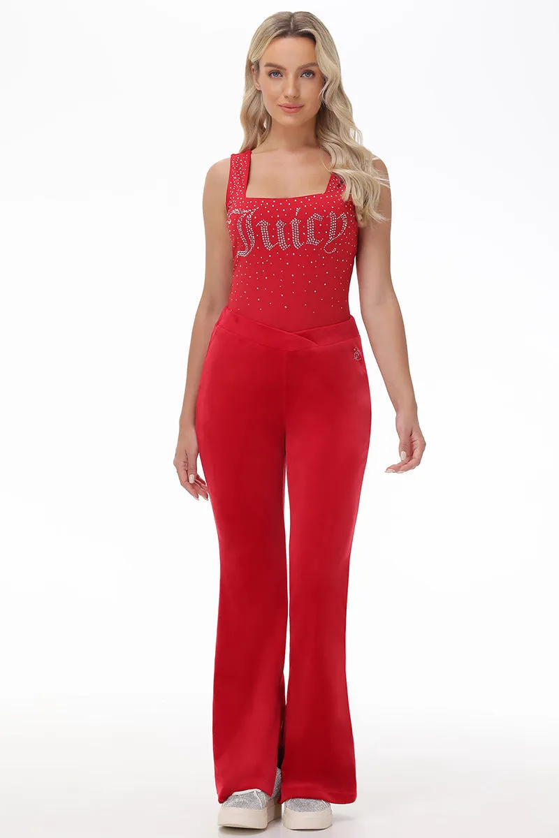 Velour Flare Pant With Slit by Juicy Couture