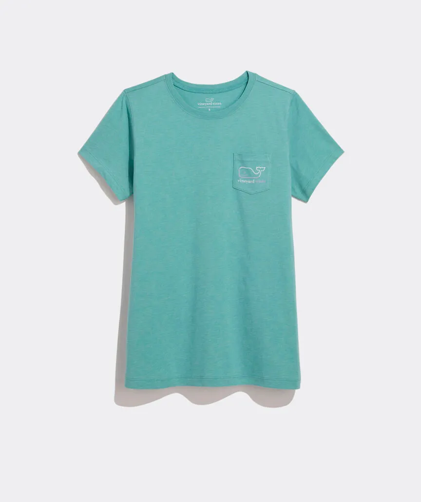 Vineyard Vines Women's Burgee Whale Dunes Tee - Aqua Ocean Heather