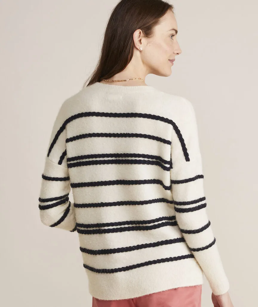 Vineyard Vines Women's Rope Intarsia Crewneck Sweater - Marshmallow