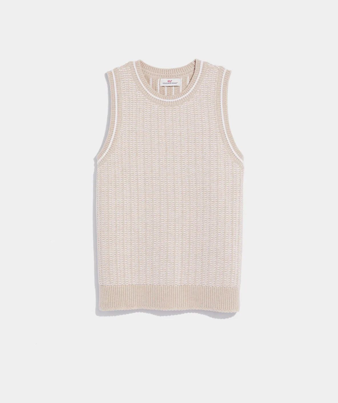 Vineyard Vines Women's Textured Sleeveless Crewneck Sweater - Oatmeal Heather