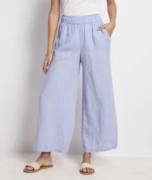 Vineyard Vines Women's Wide Leg Linen Pant - Jake Blue