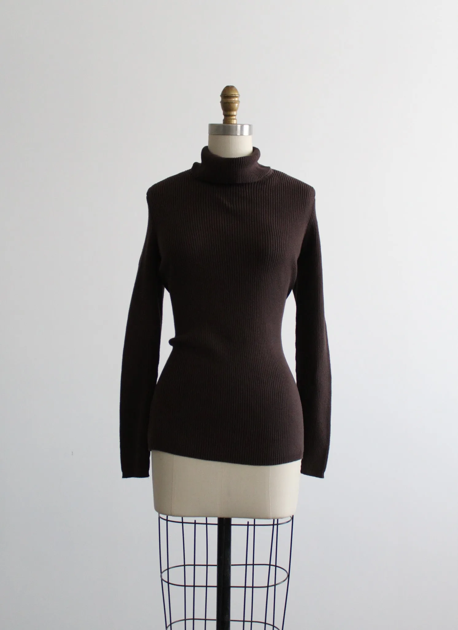 walnutshell rib knit turtleneck 1919 Vintage