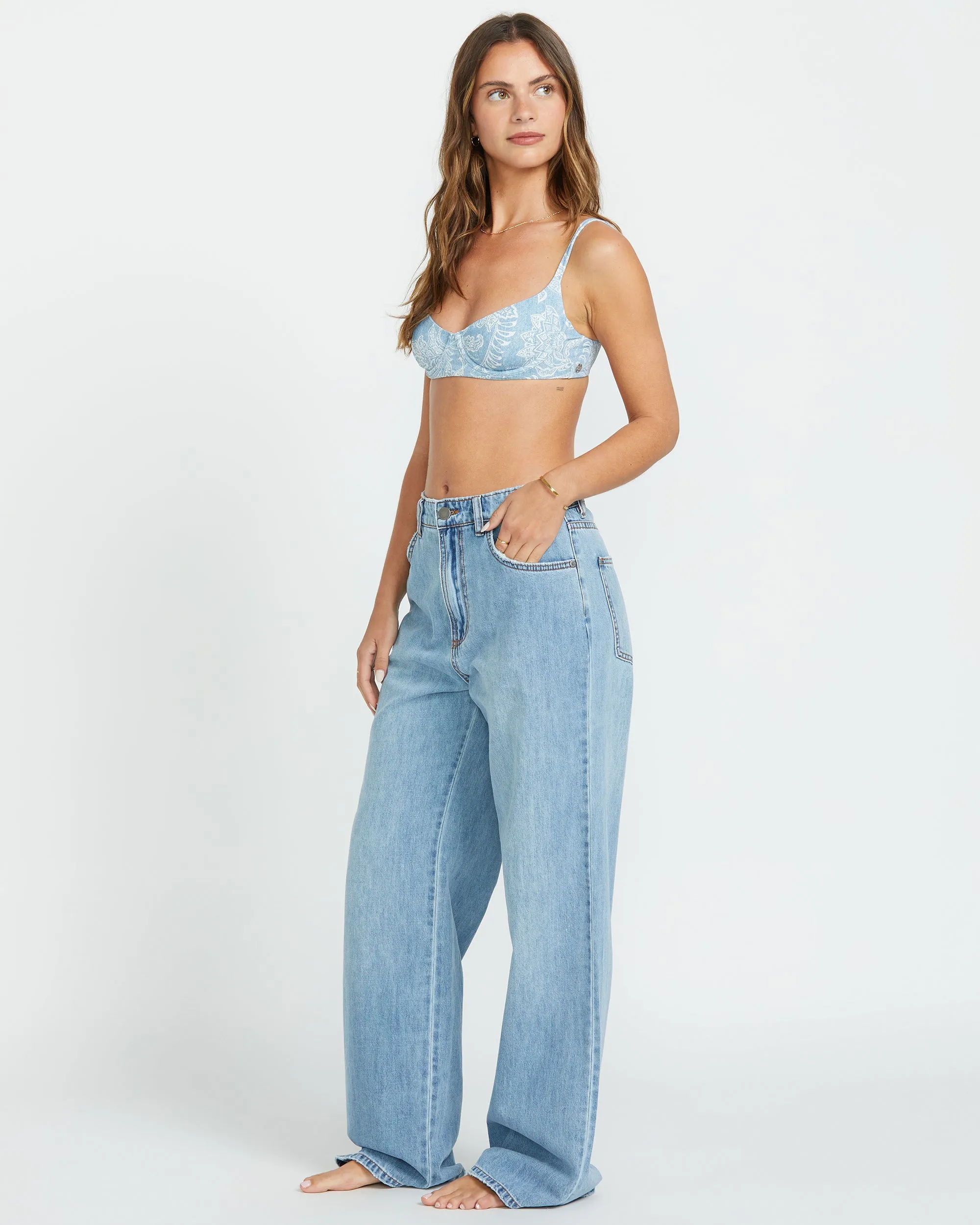 Washed By The Sun Denim Pants - Coastal Blue Billabong