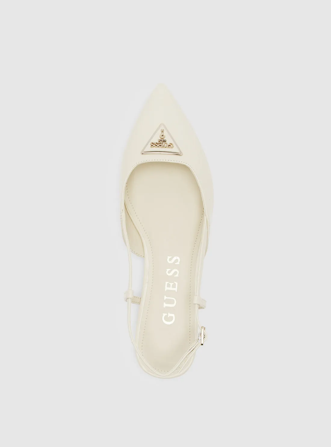 White Bemas Sling Back Flats Guess