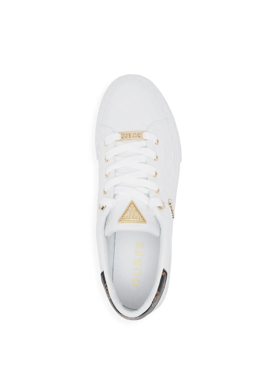 White Larsa Low Top Sneakers Guess