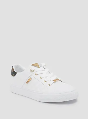 White Larsa Low Top Sneakers Guess