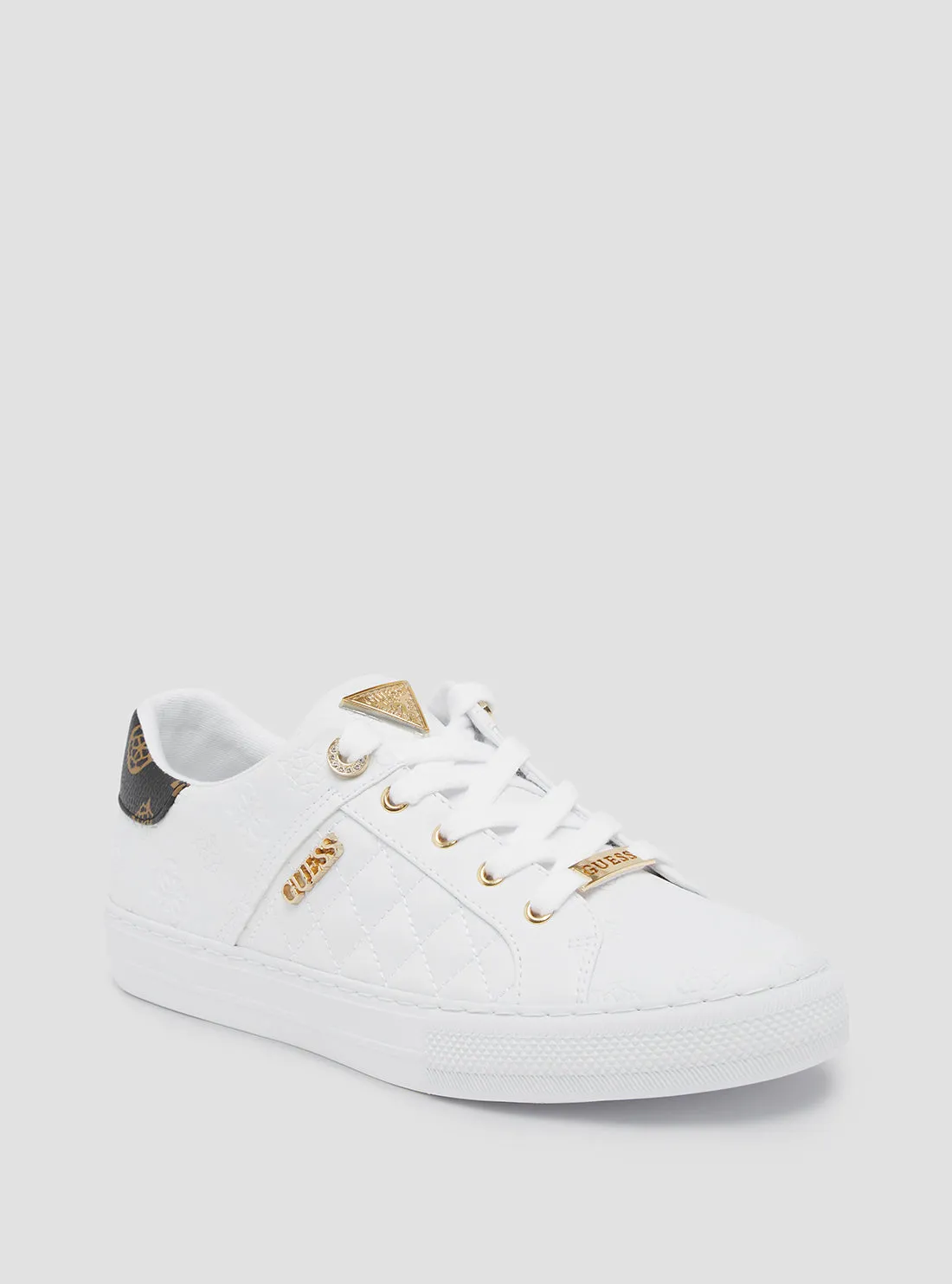 White Larsa Low Top Sneakers Guess