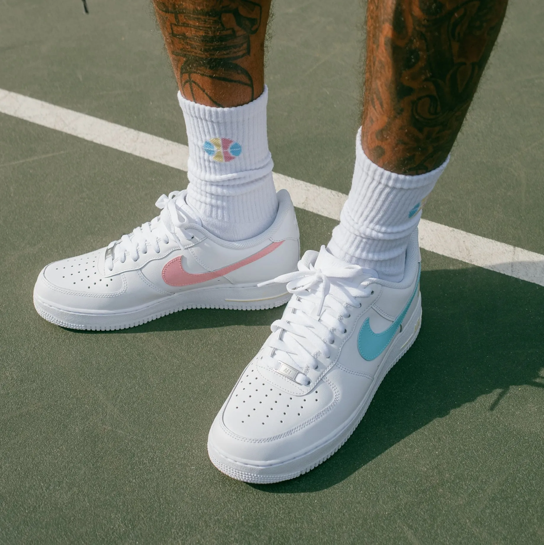 White Logo Socks LOCAL HOOPS