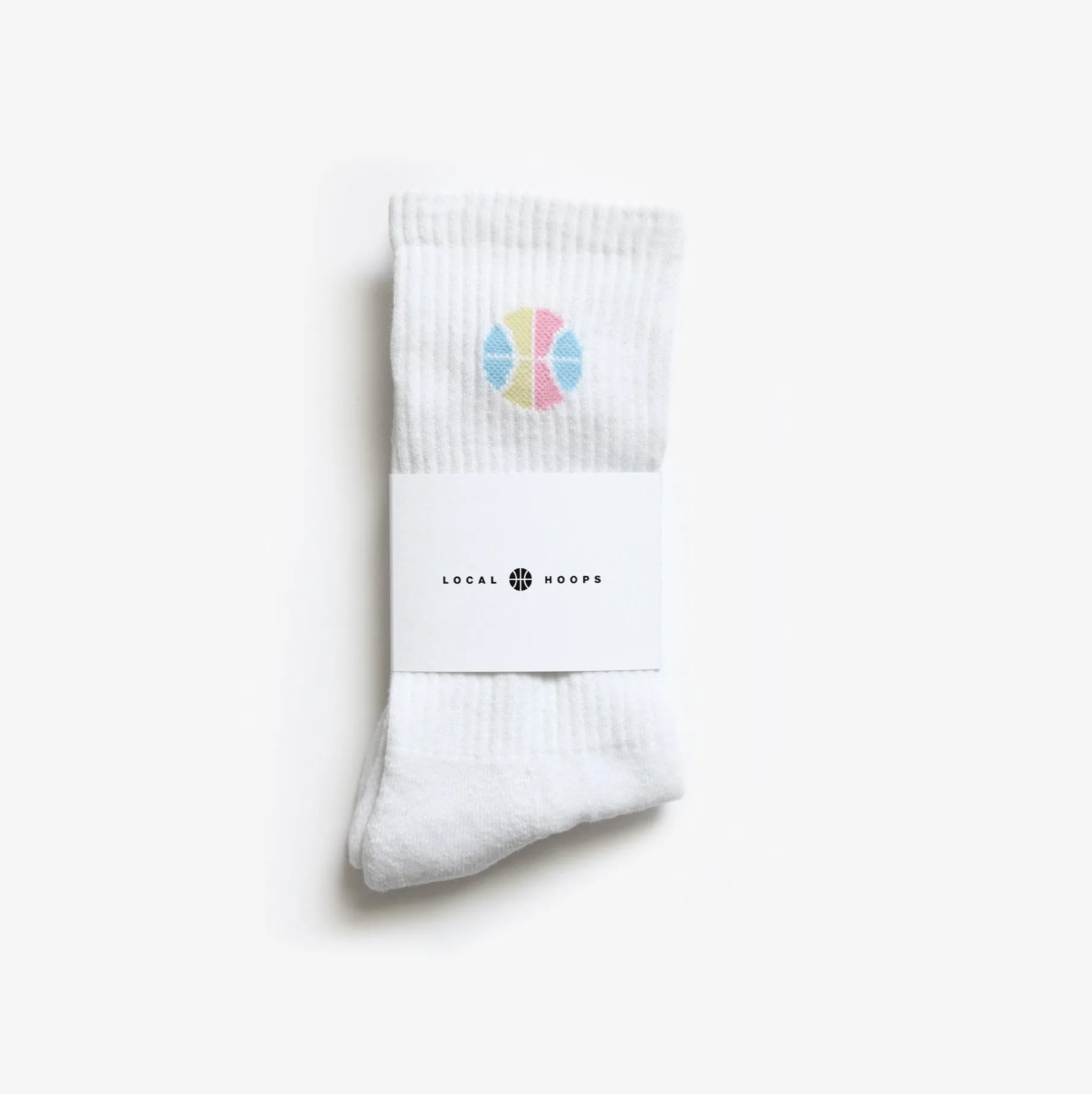 White Logo Socks LOCAL HOOPS