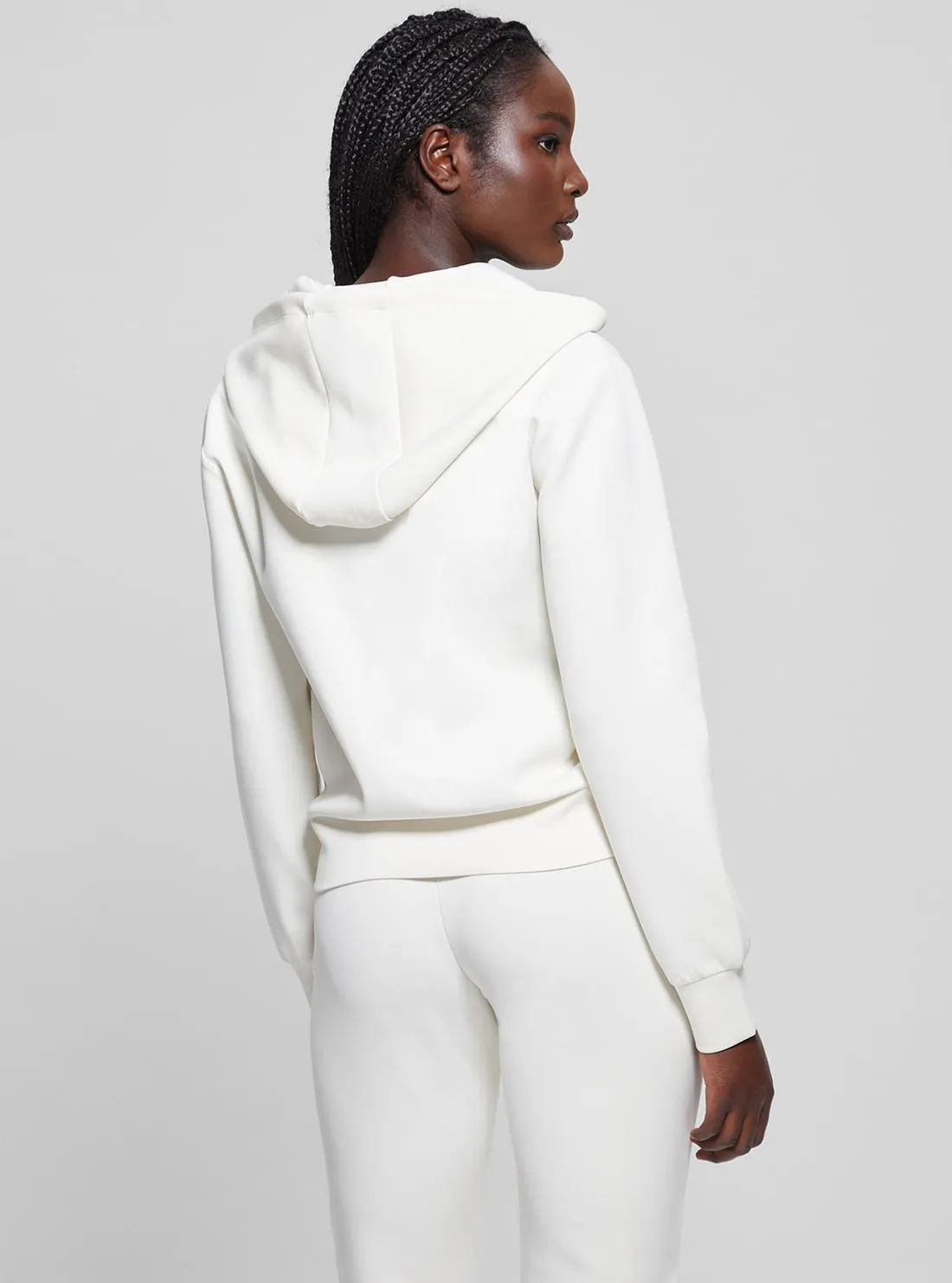 White Olympe Hoodie Jacket Guess