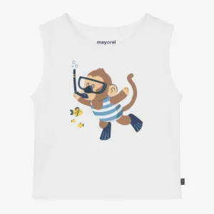 White Scuba Graphic Tank Top