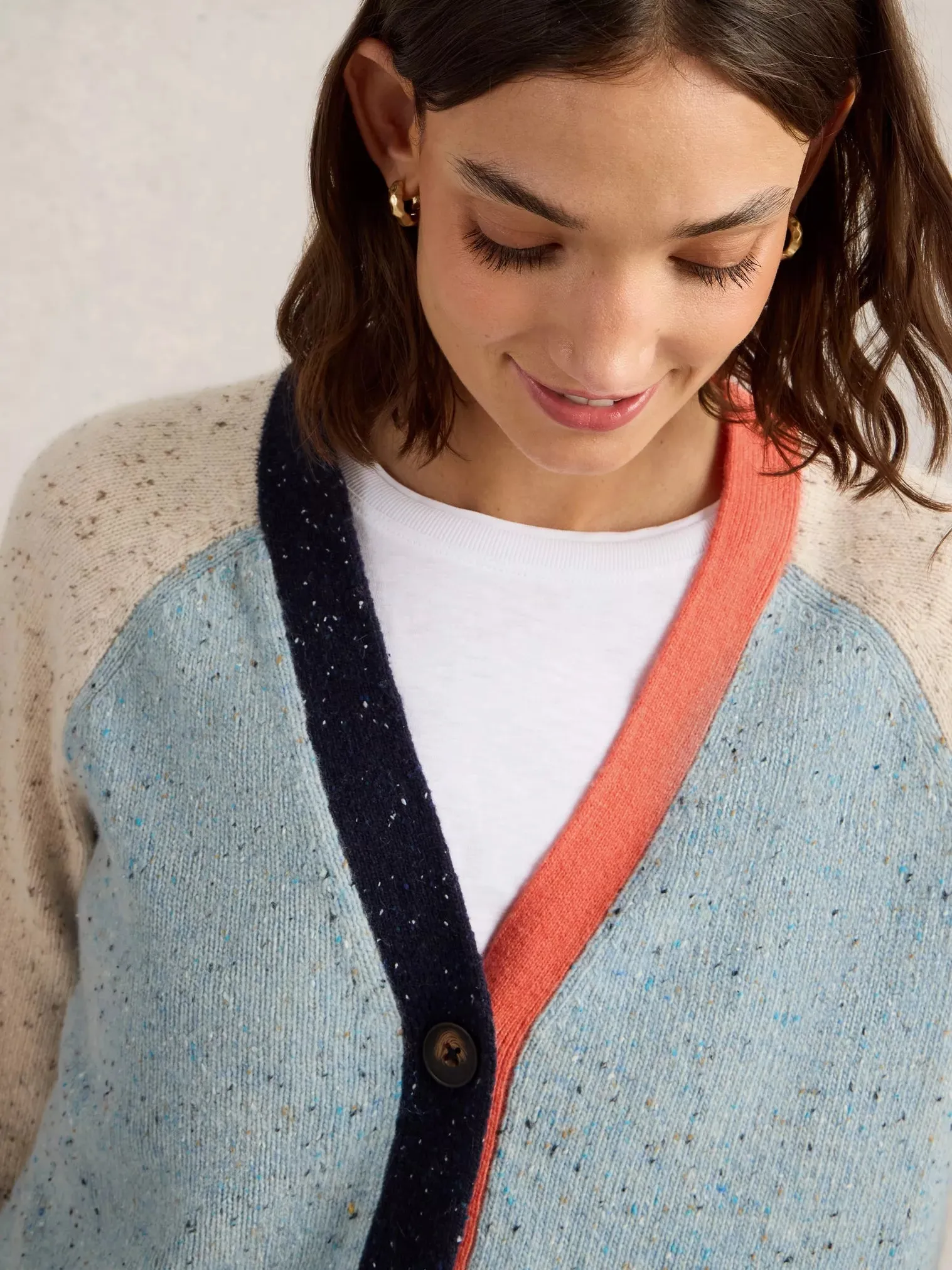 White Stuff Colourblock Nep Cardigan