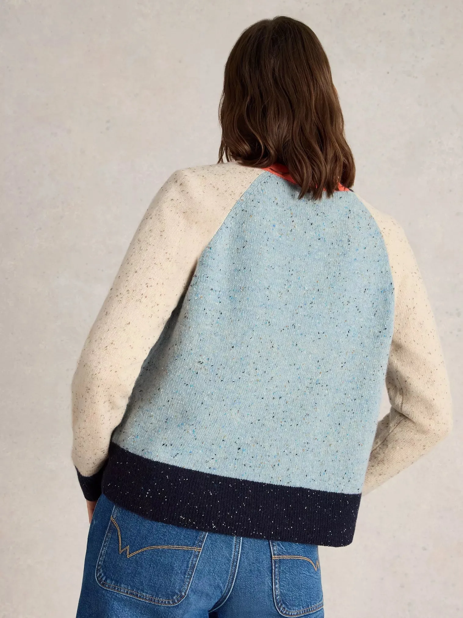White Stuff Colourblock Nep Cardigan