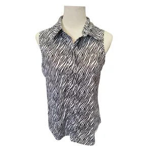 Women's Belyn Key Zebra Stripe Action Sleeveless Golf Polo Size S MSP$112