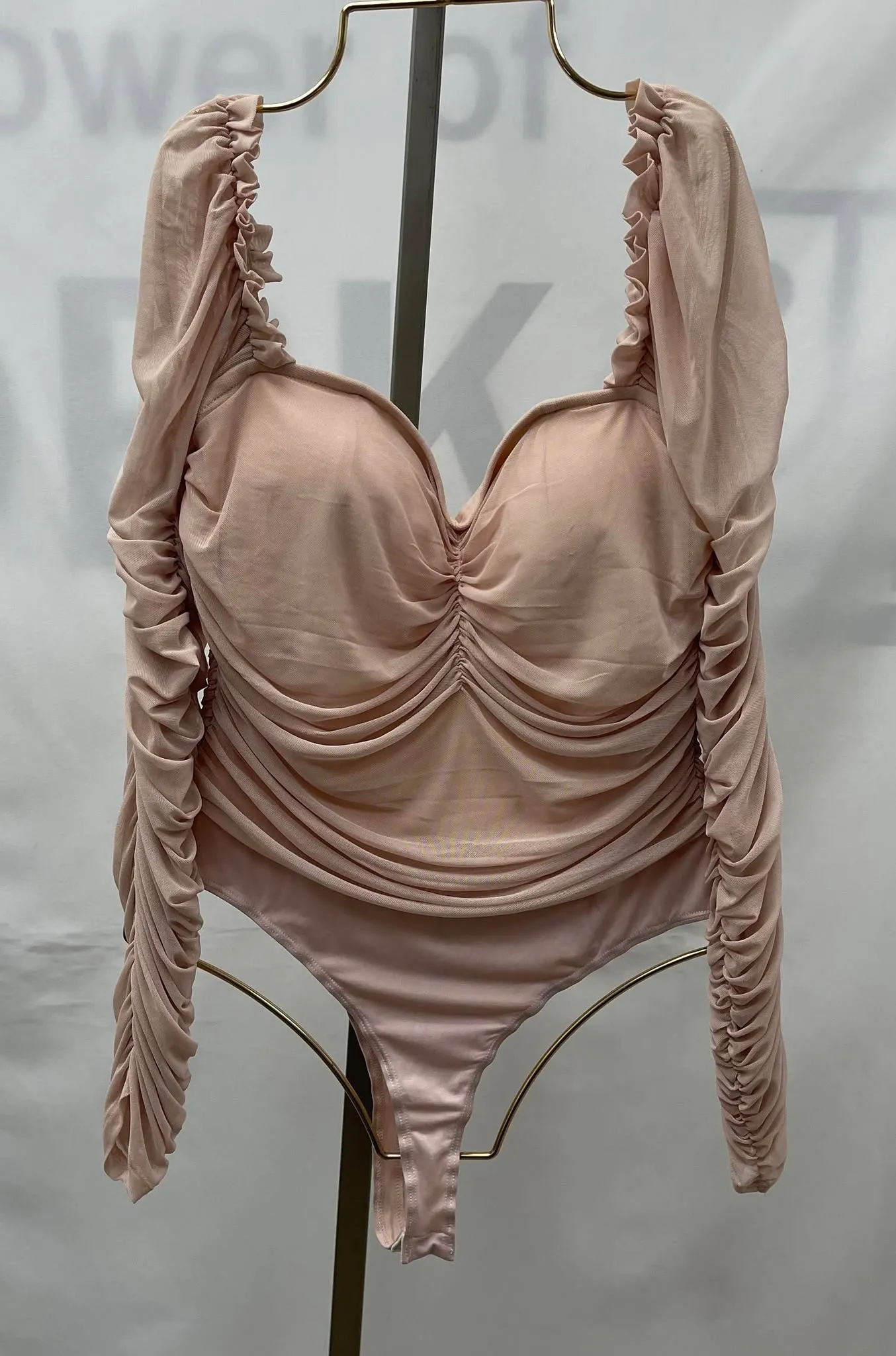 Women's Blanc Long Sleeve Body Suit, Large