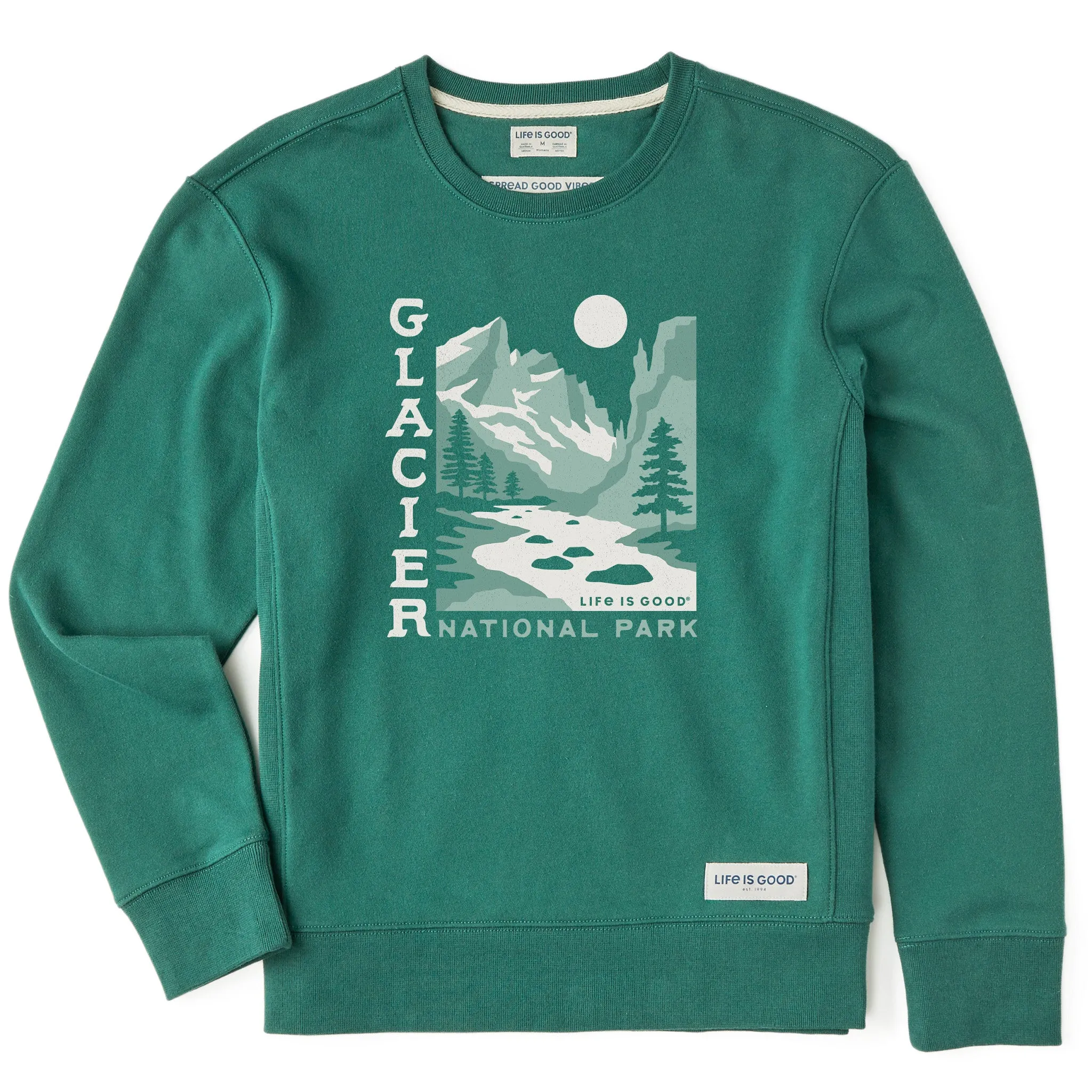 Women's Glacier National Park Simply True Fleece Crew LIFE IS GOOD